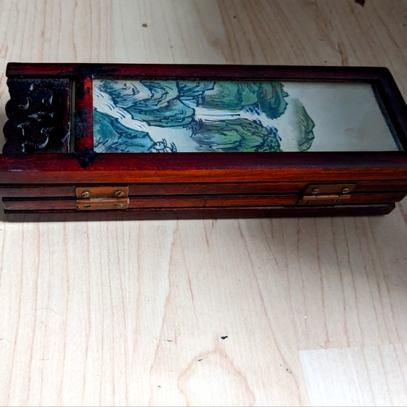 Antique Japanese 4-Panel Folding Screen. Hand Carved/Pained | + 3 extra Panels - Picture 8 of 12